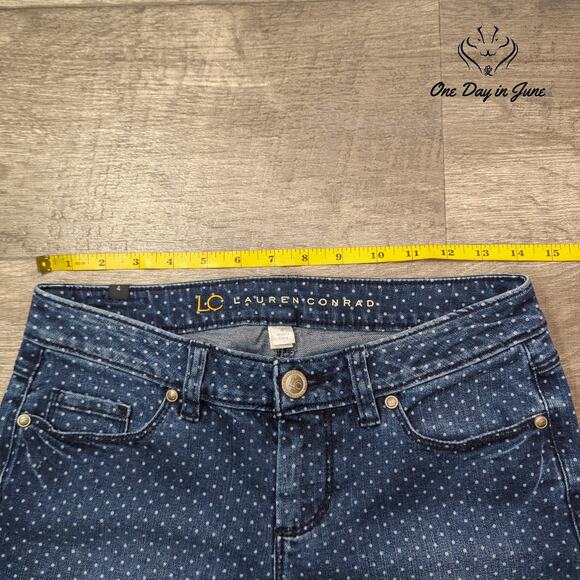 Lauren Conrad Polka Dot Ankle Jeans Size 4 - Picture 3 of 6